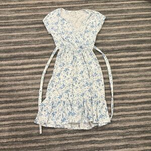 Floral Wrap Dress with Ruffle Hem